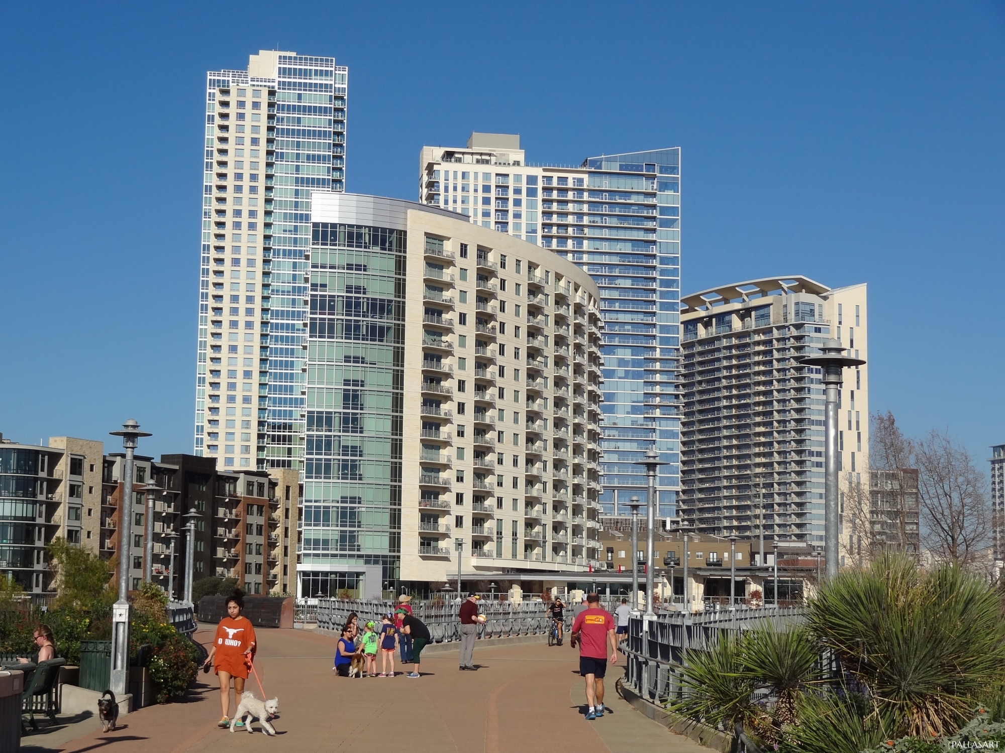 Pedestrian bridge overlooking Downtown
